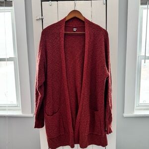 Aerie Rusted Red Knit Cardigan